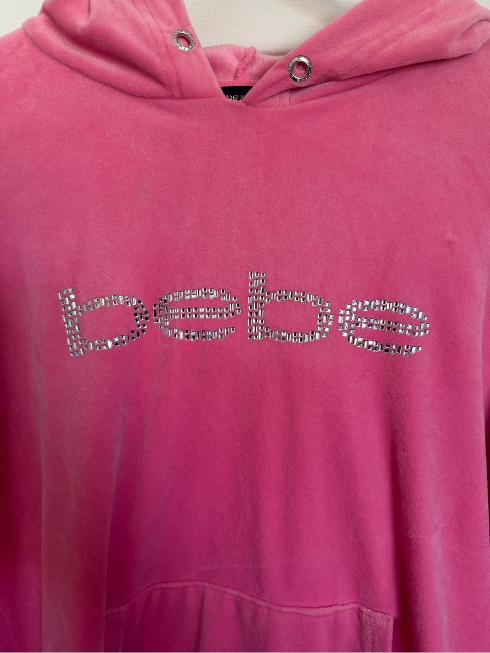 Bebe X Ciara Hot Pink Rhinestone Hoodie - Picture 2 of 7